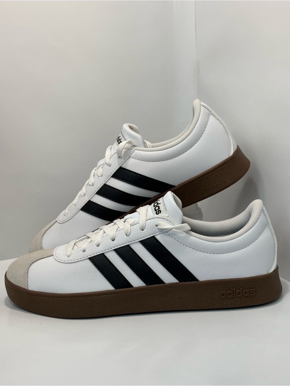 Adidas VL 3.0 Court Women's Size 7.5 Casual Shoe White Black Gum Sneakers ID3714